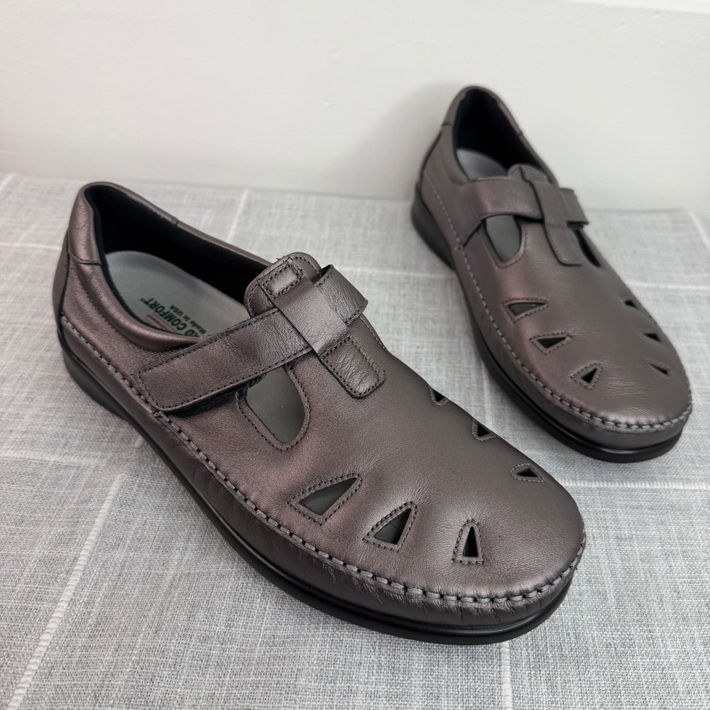 SAS Tripad Comfort Roamer Slip On Loafer 11 WIDE Metallic Silver NEW